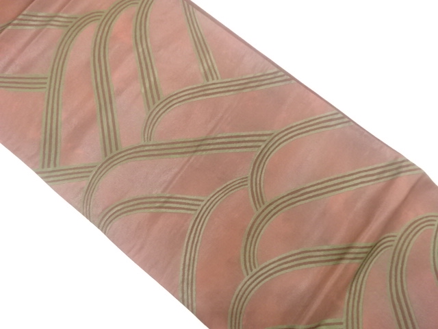 JAPANESE FUKURO OBI / WOVEN ABSTRACT SEIGAIHA